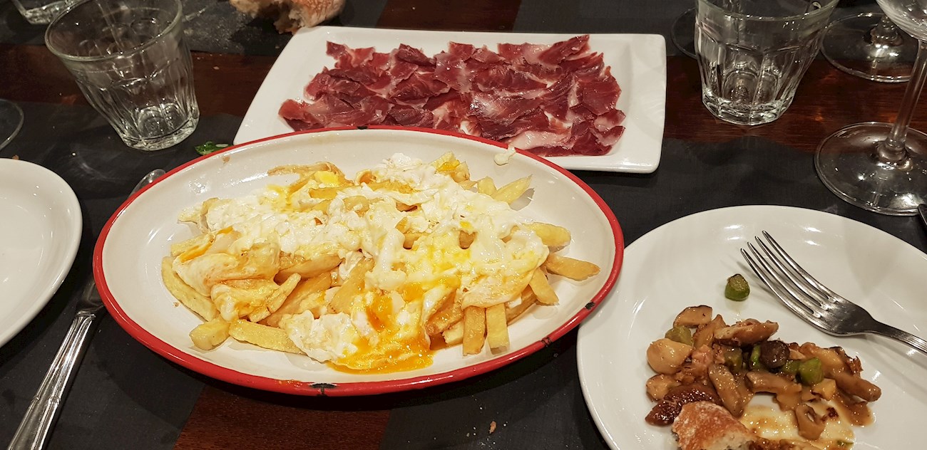 Huevos Rotos Hidangan Khas Spanyol Madrid