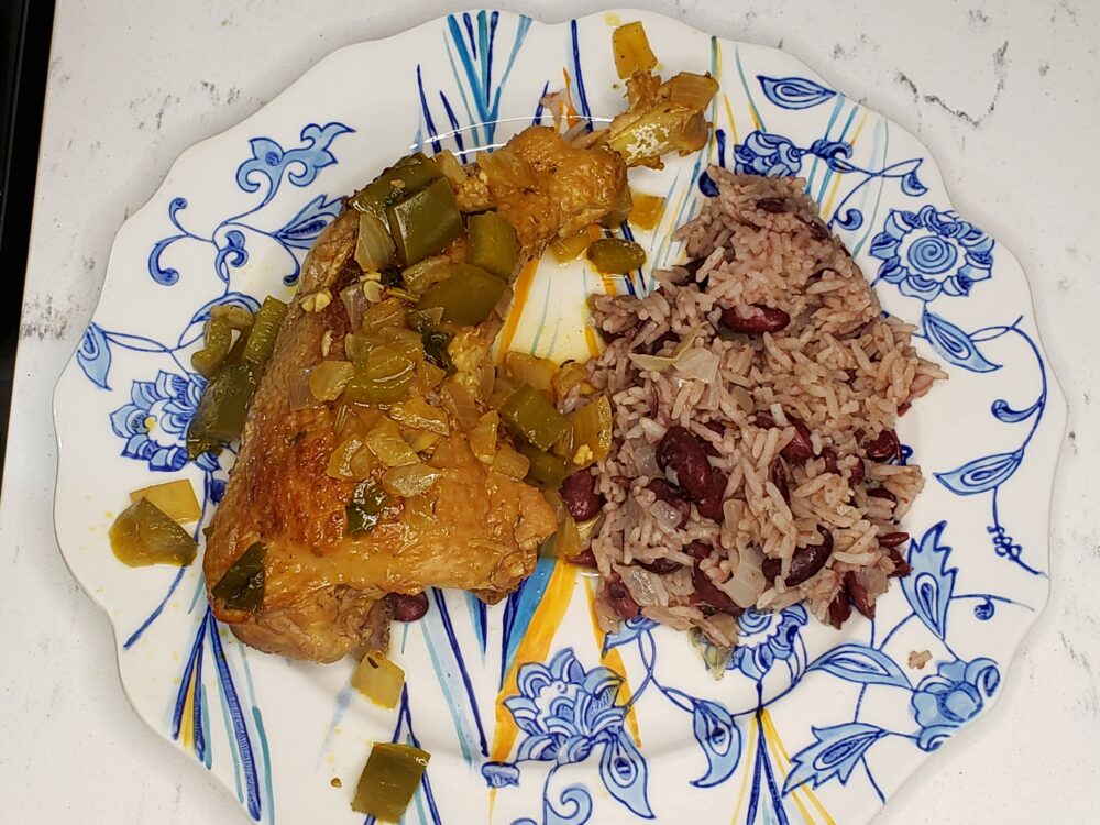 STEW CHICKEN WITH RICE AND BEANS MAKANAN KHAS BELIZE